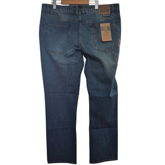 Volcom Solver Modern Straight Men's Jeans Size 38 Standard Blue - Picture 3 of 10